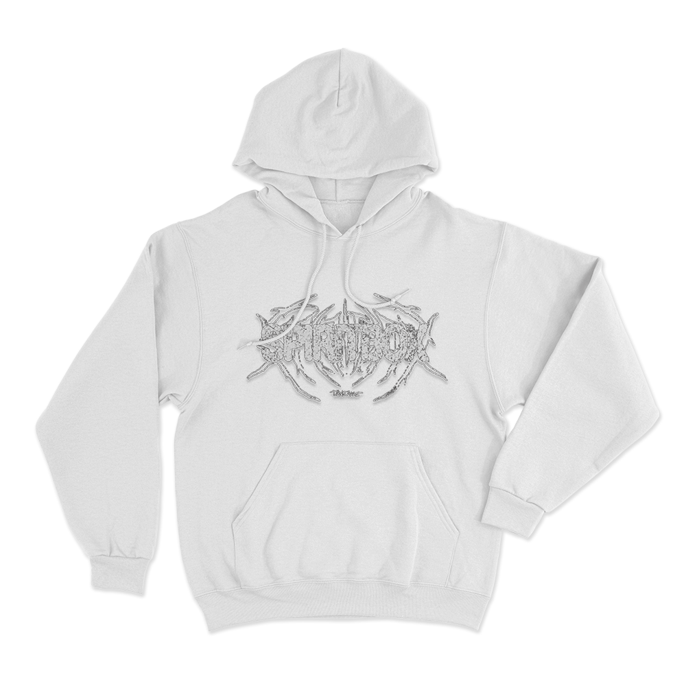 Spiritbox & Death Metal Logo Unisex Hoodie White Spiritbox Death Metal Logo Unisex Hoodie White
